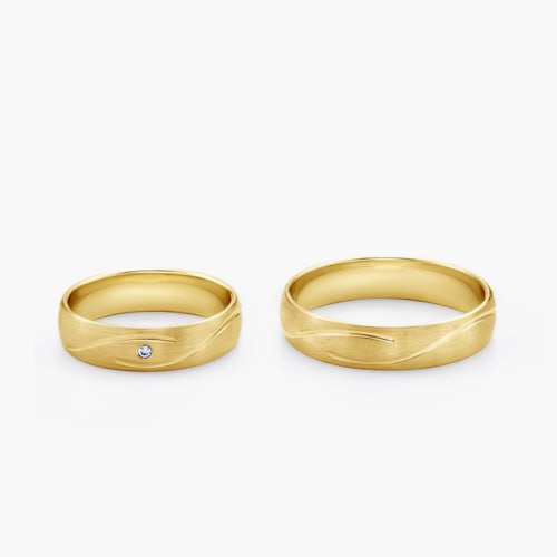 Obrączki ślubne: złote, okrągłe, 5 mm